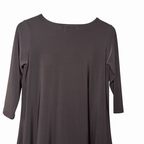 Sympli Womens 3/4 Sleeve Chocolate Brown Jersey Tunic Top Size 8 Lagenlook - Picture 4 of 11